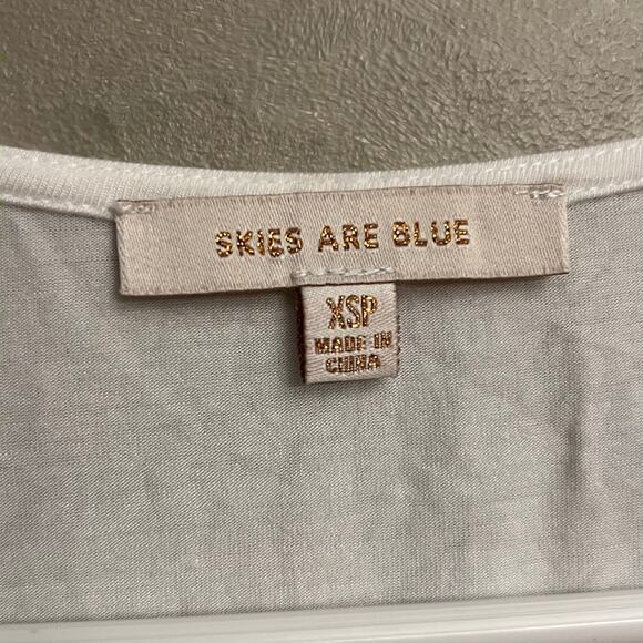 Anthropologie Skies are Blue White Embroidered Sleeveless Tank XSP - Picture 10 of 15